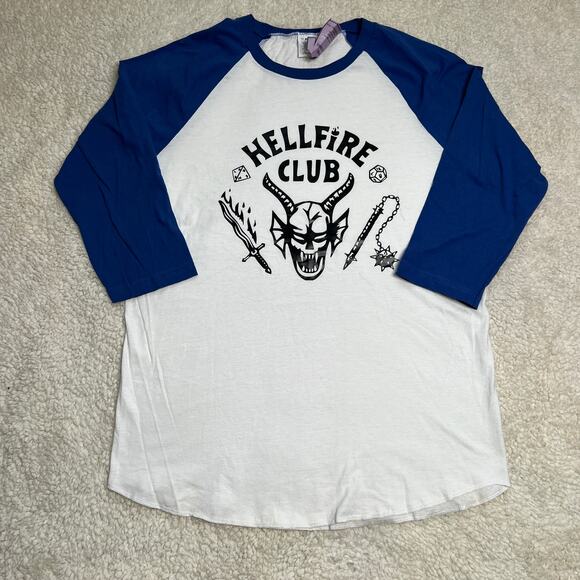 Stranger Things Hellfire Club Baseball Tee Large - Picture 3 of 7